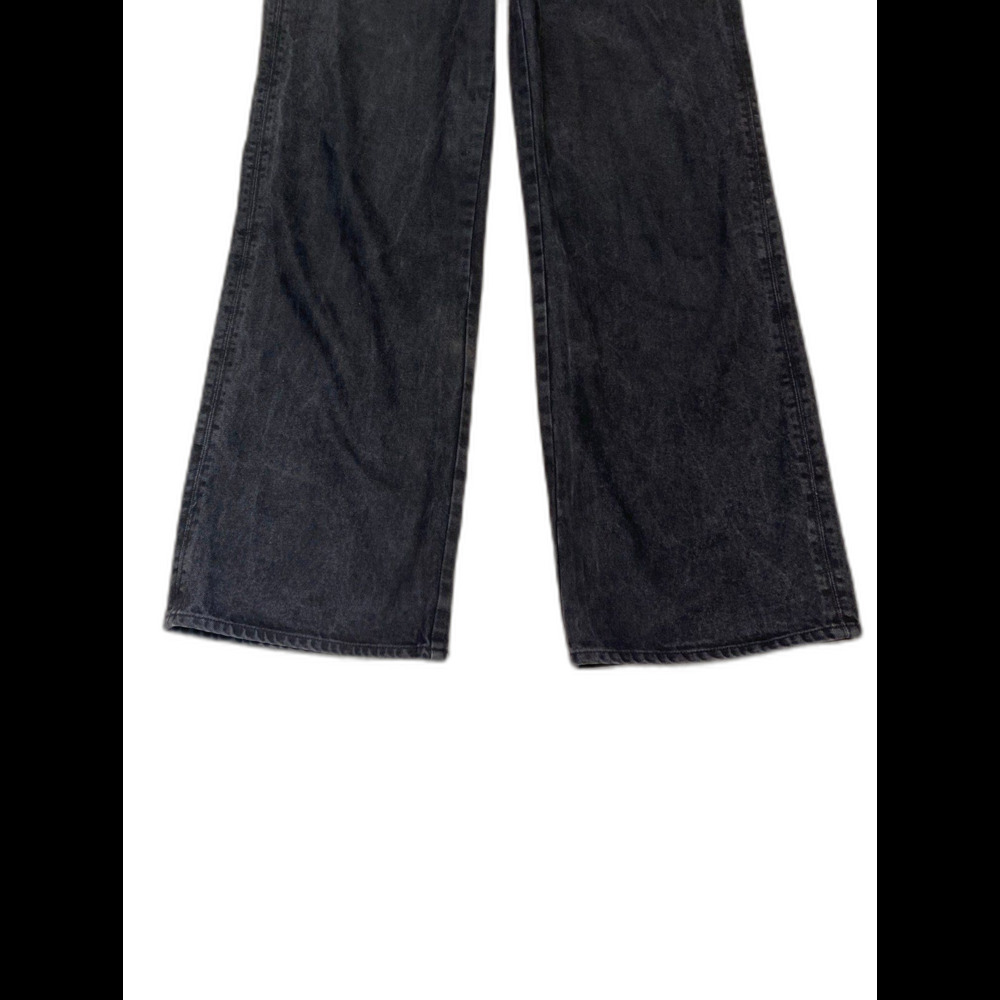 Zara The Marine High Rise Washed Black Wide Leg Full Length Jeans Size 8 - Picture 6 of 10